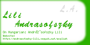 lili andrasofszky business card